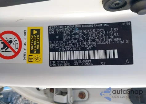 2010 Lexus Rx 350 from USA, damaged, VIN 2T2ZK1BA5AC008739